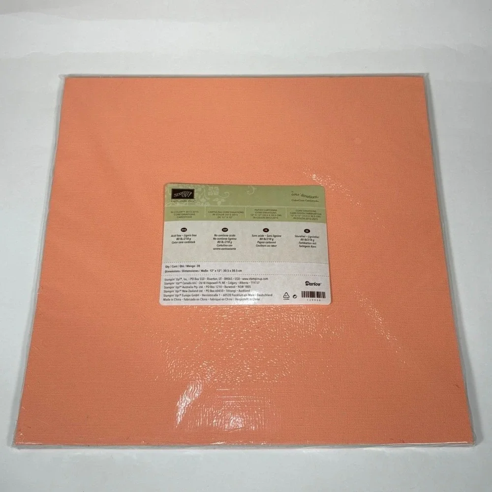 Stampin Up Core'dinations In Color 2013-2015 Cardstock 12x12 20 Sheets 129958